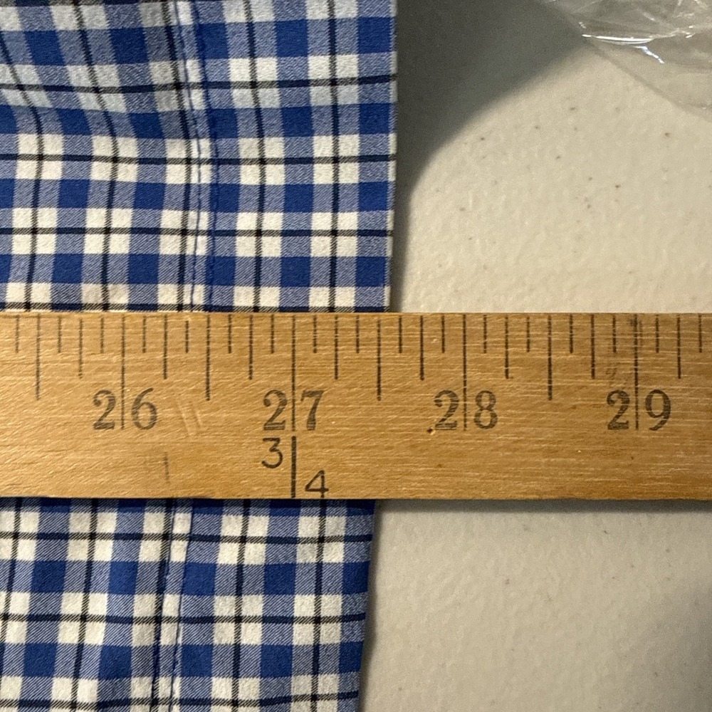 T by Talbots Womens Blue Plaid Lightweight Zip Windbreaker Size Medium Coastal - Picture 9 of 10